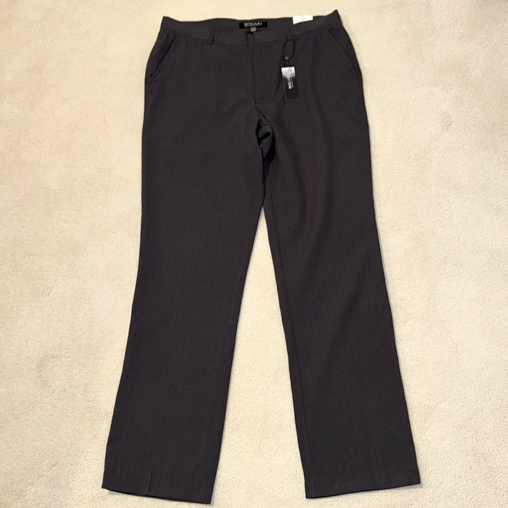 Bogari Dress Pants Mens Size 34 x 32 NWT Brown  Trousers Flat Front Career